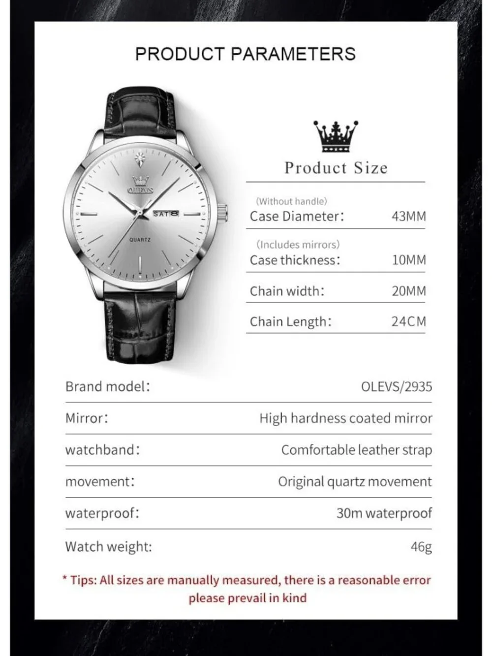 Men's White Classic Analog Casual Luxury Leather Band Quartz Dress Wrist Watch